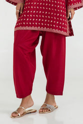 Stitched Maroon Shalwar
